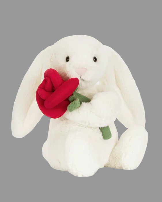 Cream Bunny with Rose