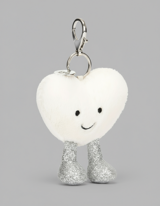 Amuseables Cream Heart Bag Charm